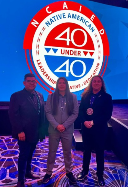 James sivA (left), Andrew alejandre (centre), and justin barrett (right) were honoured for their roles in tribal leadership by the national council for american indian enterprise development.